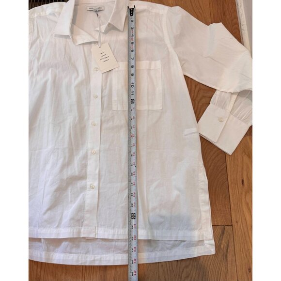 NWT Free Assembly White Cotton Button Down Tunic Shirt Womens Size Medium - Picture 9 of 9